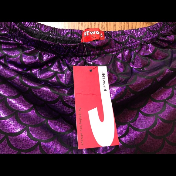 NWT Metallic Purple Mermaid Leggings Sz XXL - Picture 7 of 7